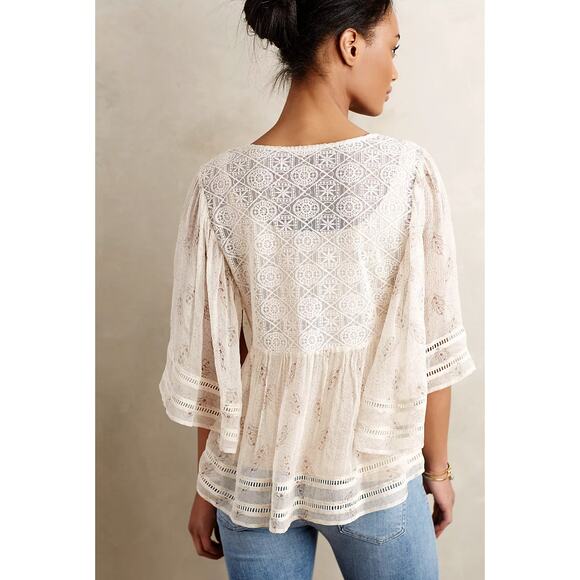 Anthropology by Meadow Rue Aeris Silk Blouse - Delicate and Feminine, Size Small - Picture 3 of 15